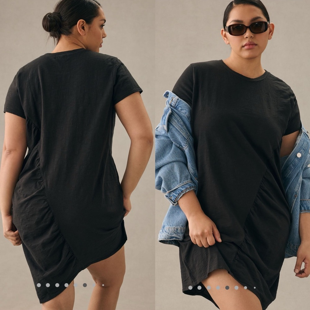 💜Firm Price💜Anthropologie T.La Ruched tee mini dress - Picture 3 of 14